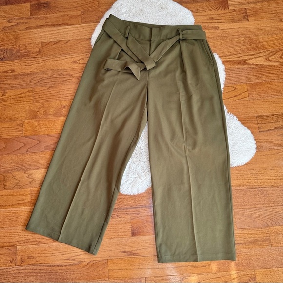 Eloquii || Green Wide Leg Pants || Tie belt || size 16 - Picture 1 of 8